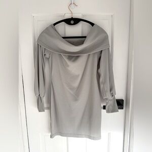 Off the Shoulder Long Sleeve Mini Dress Petite Length